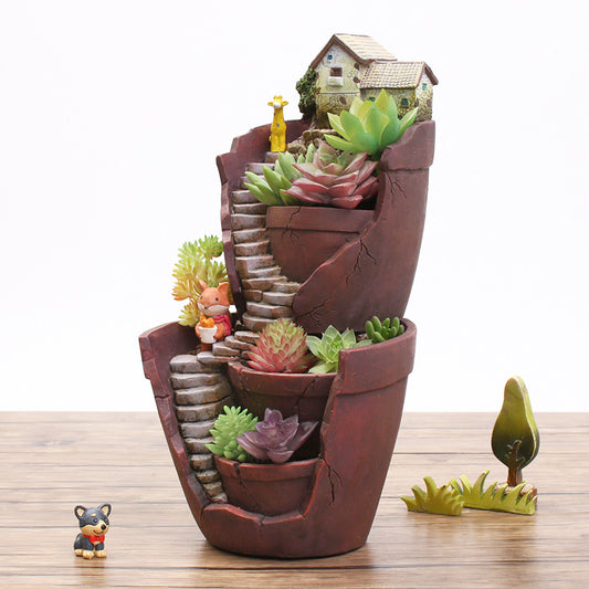 Castle in the Sky Resin Succulent Planter for Fairy Gardens & Home Decor