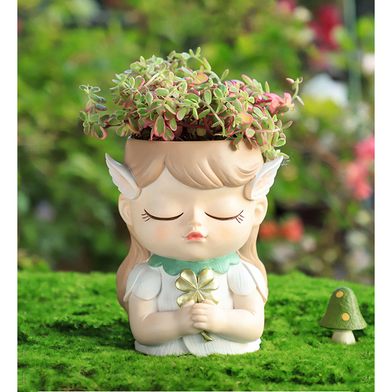 Whimsical Forest Elf Succulent Pot - for Office Desk or Home Garden