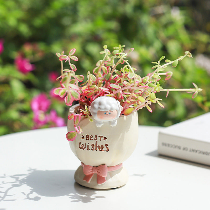 Joy With You Resin Succulent Pot for Desk