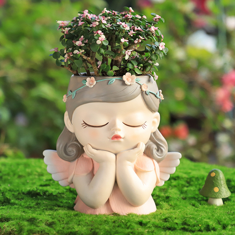 Whimsical Forest Elf Succulent Pot - for Office Desk or Home Garden