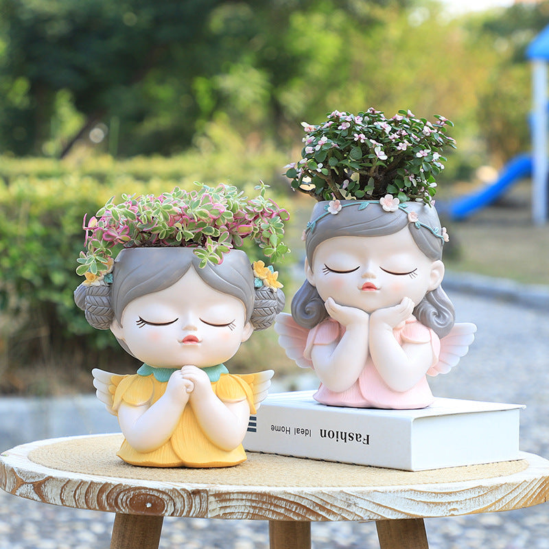 Whimsical Forest Elf Succulent Pot - for Office Desk or Home Garden