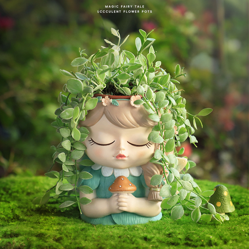 Whimsical Forest Elf Succulent Pot - for Office Desk or Home Garden