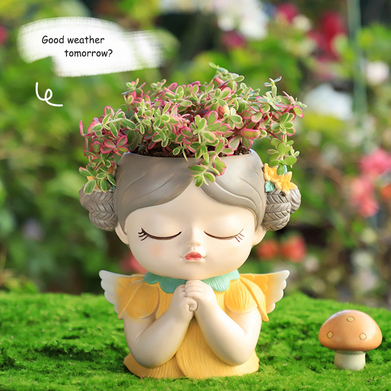 Whimsical Forest Elf Succulent Pot - for Office Desk or Home Garden