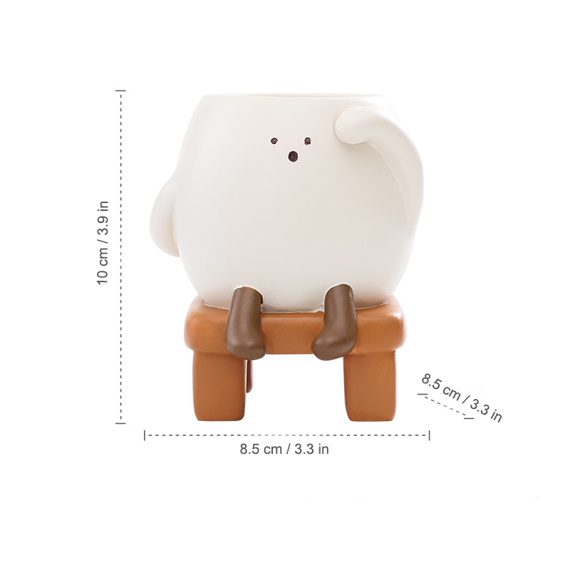 Slow Life Succulent Planter - Whimsical Resin Flower Pot for Mindful Home Decor