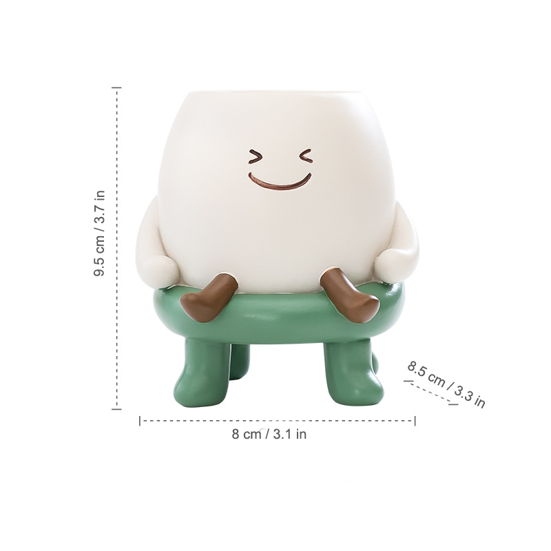 Slow Life Succulent Planter - Whimsical Resin Flower Pot for Mindful Home Decor