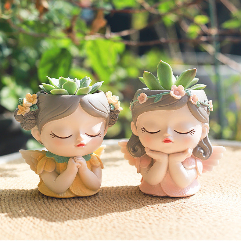 Whimsical Forest Elf Succulent Pot - for Office Desk or Home Garden